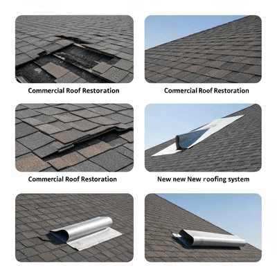 Visual summary of key benefits and common issues in commercial roof restoration